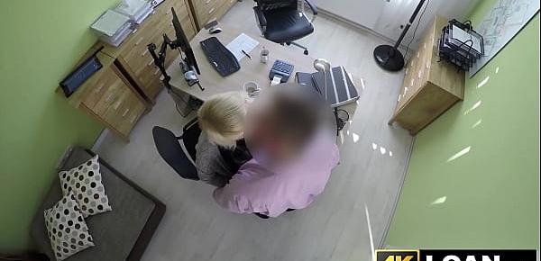  Beautiful blondie bent over and fucked hard in office